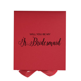 Will You Be My Jr Bridesmaid? Proposal Box Red - No Border