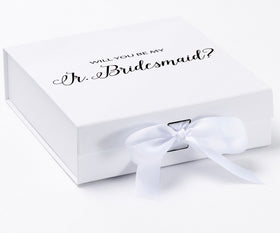 Will You Be My jr bridesmaid? Proposal Box White - No Border