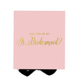 Will You Be My Jr Bridesmaid? Proposal Box Pink w/ Black Bow - No Border