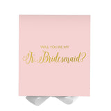 Will You Be My Jr Bridesmaid? Proposal Box Pink w/ White Bow - No Border