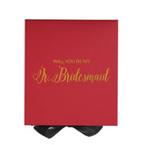 Will You Be My Jr Bridesmaid? Proposal Box Red w/ Black bow - No Border