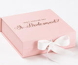 Will You Be My Jr Bridesmaid? Proposal Box Pink w/ White Bow - No Border