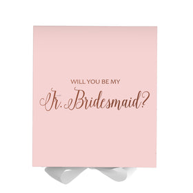 Will You Be My Jr Bridesmaid? Proposal Box Pink w/ White Bow - No Border