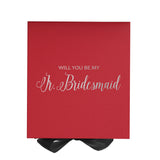 Will You Be My Jr Bridesmaid? Proposal Box Red w/ Black bow - No Border