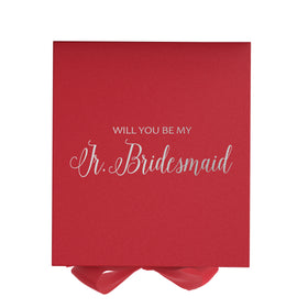 Will You Be My Jr Bridesmaid? Proposal Box Red - No Border