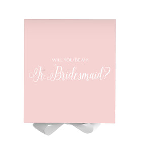 Will You Be My Jr Bridesmaid? Proposal Box Pink w/ White Bow - No Border