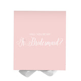 Will You Be My Jr Bridesmaid? Proposal Box Pink w/ White Bow - No Border