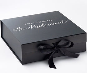 Will You Be My Jr Bridesmaid? Proposal Box black - No Border