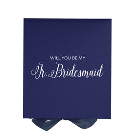 Will You Be My Jr Bridesmaid? Proposal Box Navy - No Border