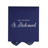 Will You Be My Jr Bridesmaid? Proposal Box Navy - No Border