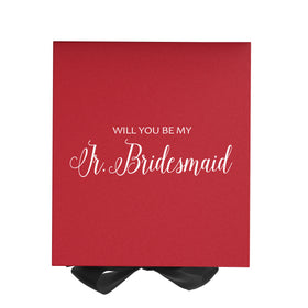 Will You Be My Jr Bridesmaid? Proposal Box Red w/ Black bow - No Border