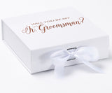 Will You Be My jr groomsman? Proposal Box White - No Border