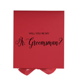 Will You Be My jr groomsman? Proposal Box Red - No Border