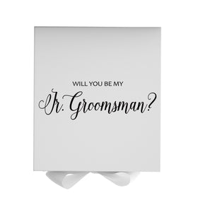 Will You Be My jr groomsman? Proposal Box White - No Border