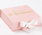 Will You Be My jr groomsman? Proposal Box Pink w/ White Bow - No Border