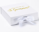 Will You Be My jr groomsman? Proposal Box White - No Border