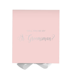 Will You Be My jr groomsman? Proposal Box Pink w/ White Bow - No Border