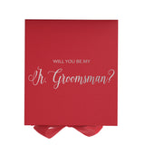 Will You Be My jr groomsman? Proposal Box Red - No Border