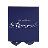 Will You Be My jr groomsman? Proposal Box Navy - No Border