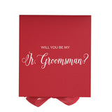 Will You Be My jr groomsman? Proposal Box Red - No Border