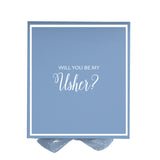 Will You Be My Usher? Proposal Box Light Blue -  Border