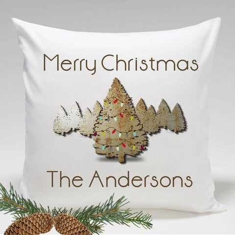 Personalized Holiday Throw Pillows - Spruce