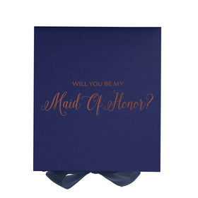 Will You Be My maid of honor? Proposal Box Navy - No Border