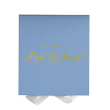 Will You Be My maid of honor? Proposal Box Light Blue w/ white Bow- No Border