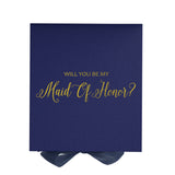 Will You Be My maid of honor? Proposal Box Navy - No Border