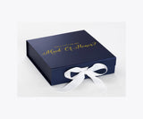 Will You Be My maid of honor? Proposal Box Navy w/ White Bow - No Border