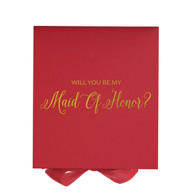 Will You Be My maid of honor? Proposal Box Red - No Border