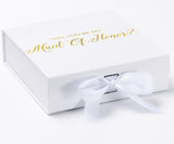 Will You Be My maid of honor? Proposal Box White - No Border