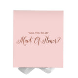 Will You Be My maid of honor? Proposal Box Pink w/ White Bow - No Border