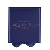 Will You Be My maid of honor? Proposal Box Navy -  Border