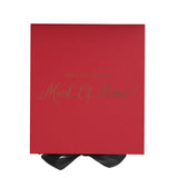 Will You Be My maid of honor? Proposal Box Red w/ black ribbon - No Border