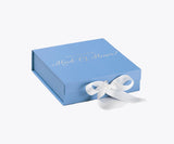 Will You Be My maid of honor? Proposal Box Light Blue w/ white Bow- No Border