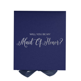 Will You Be My maid of honor? Proposal Box Navy - No Border