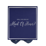 Will You Be My maid of honor? Proposal Box Navy -  Border