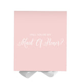 Will You Be My maid of honor? Proposal Box Pink w/ White Bow - No Border