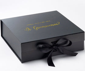 Will You Be My Jr Groomswoman? Proposal Box black - No Border