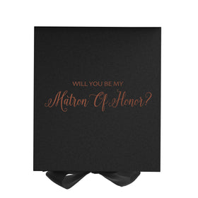 Will You Be My Matron of Honor? Proposal Box black - No Border