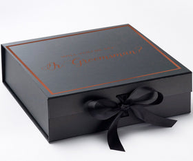 Will You Be My jr groomsman? Proposal Box black -  Border