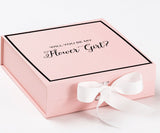 Will You Be My Flower Girl? Proposal Box Pink w/ White Bow -  Border