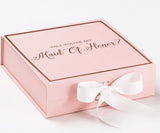 Will You Be My maid of honor? Proposal Box Pink w/ White Bow -  Border