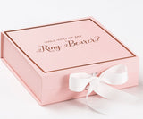 Will You Be My Ring Bearer? Proposal Box Pink w/ White Bow -  Border