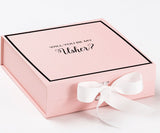 Will You Be My Usher? Proposal Box Pink w/ White Bow -  Border