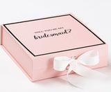 Will You Be My bridesmaid? Proposal Box Pink w/ White Bow -  Border