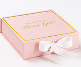 Will You Be My Flower Girl? Proposal Box Pink w/ White Bow -  Border