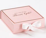 Will You Be My Flower Girl? Proposal Box Pink w/ White Bow -  Border