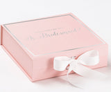 Will You Be My Jr Bridesmaid? Proposal Box Pink w/ White Bow -  Border